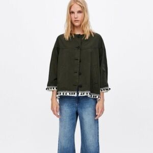 Zara was Green Women's Jacket with Trim
